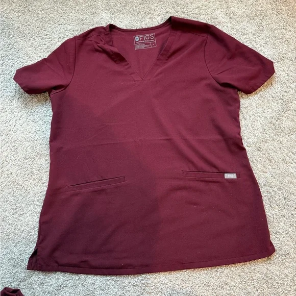 FIGS Scrub Set - Burgundy - Picture 2 of 5